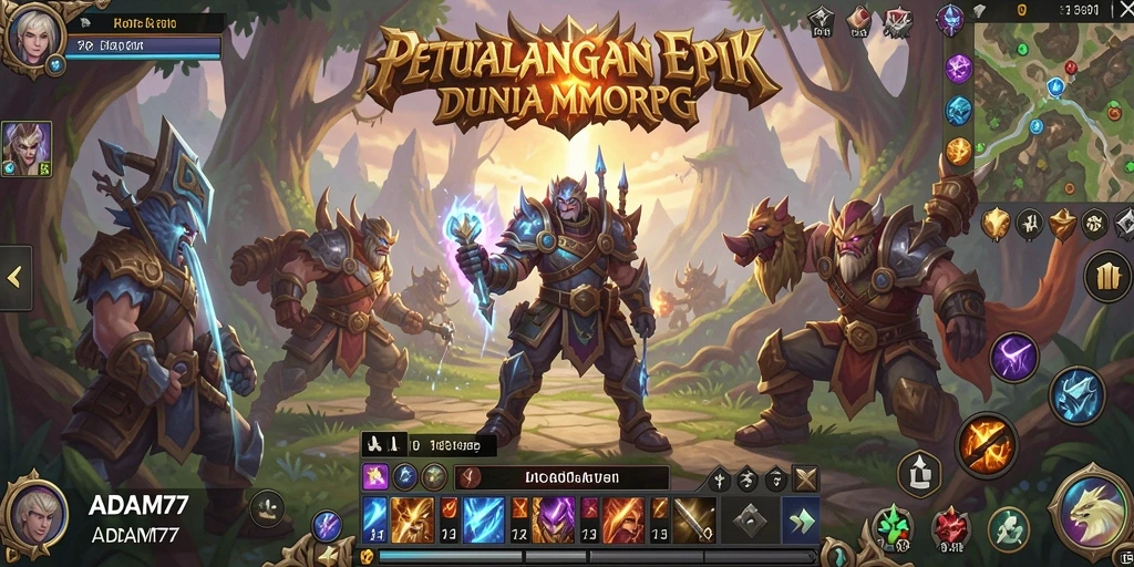 Tampilkan pengalaman seru bermain ADAM77 dalam dunia MMORPG.