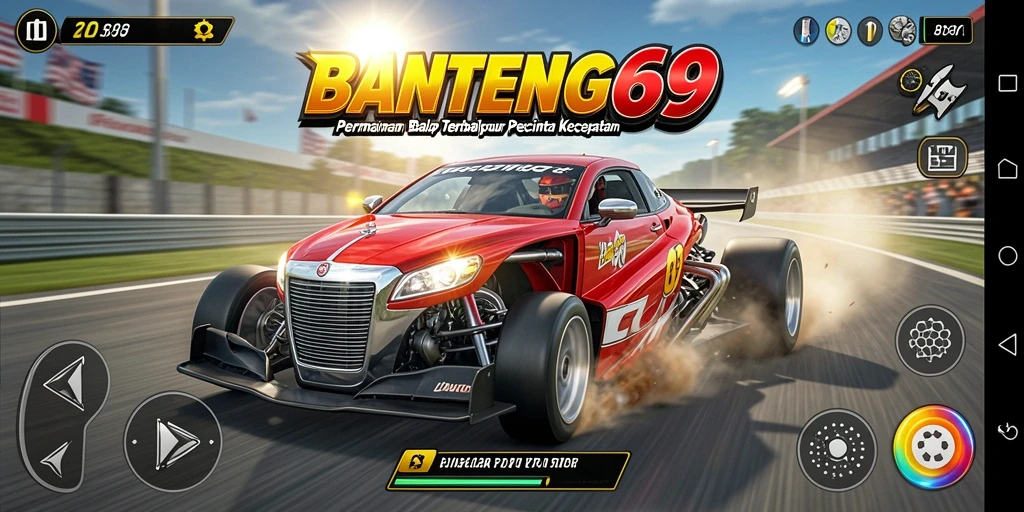 Gameplay BANTENG69 menampilkan aksi balap mendebarkan.