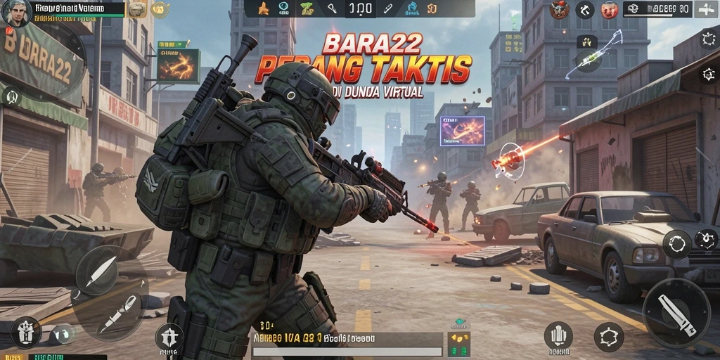 Screenshot BARA22 menampilkan aksi tembak-menembak yang mendebarkan.