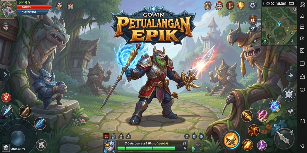 Screenshot gameplay GOWIN menampilkan pertarungan seru antar pemain.