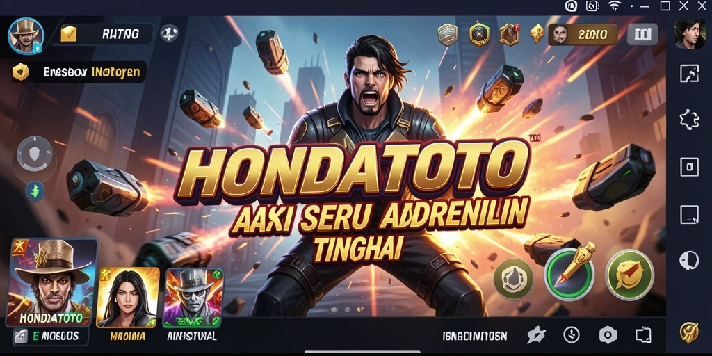 Tampilan gameplay HONDATOTO yang mendebarkan dan penuh aksi.