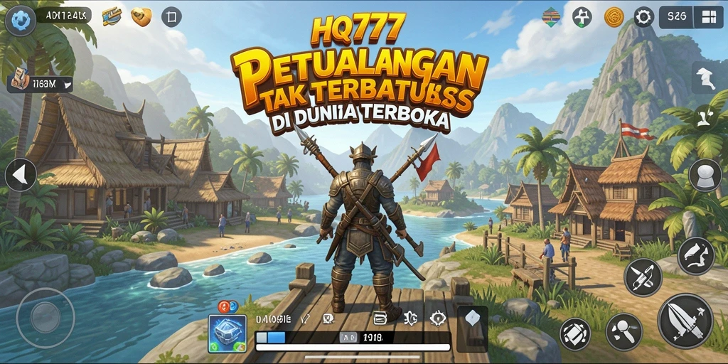 Tampilan menarik dari gameplay HQ777 di dunia terbuka.