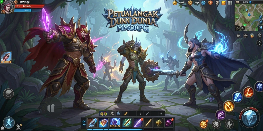 Tampilan seru dari gameplay IDN668 yang penuh petualangan MMORPG.
