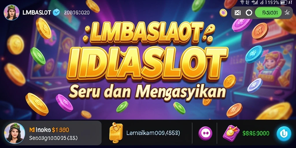 Tampilan gameplay LMBASLOT dengan tema slot yang menarik dan warna-warni.