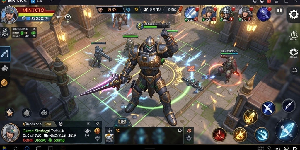 Screenshot utama MINTOTO yang menunjukkan pengalaman gameplay strategi yang mendebarkan.
