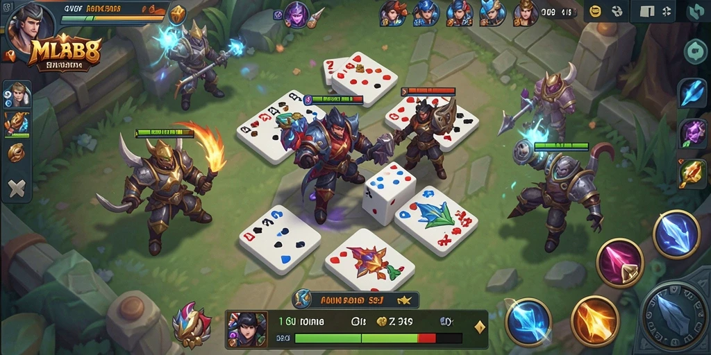 Tampilan gameplay seru dari MLBB8 dengan elemen domino yang menarik.