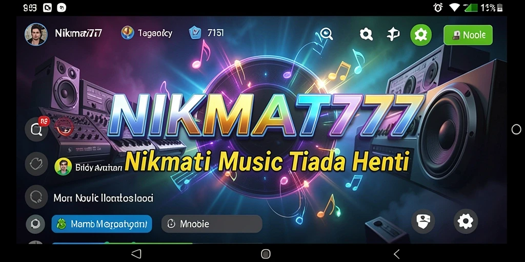 Tangkapan layar NIKMAT777 menunjukkan pengguna menikmati musik dengan antarmuka menarik.