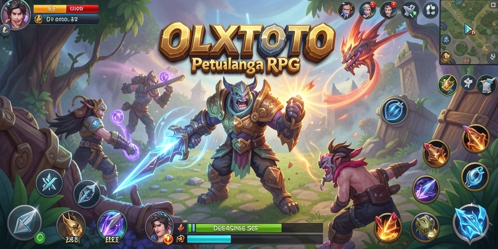 Gameplay OLXTOTO yang menampilkan aksi pertarungan RPG yang seru.