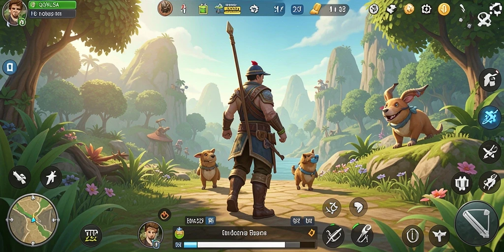 Gameplay QQNUSA menampilkan petualangan seru di dunia terbuka.