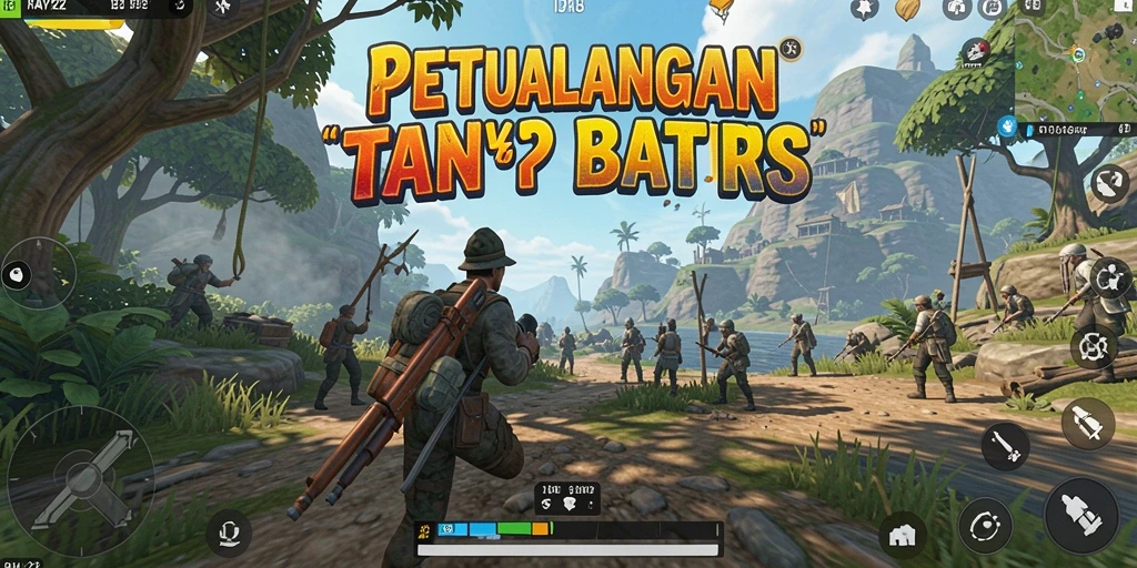 Screenshot gameplay RAYA22 menampilkan petualangan luas di dunia terbuka.